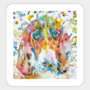 BASSET HOUND - watercolor portrait .1 Sticker